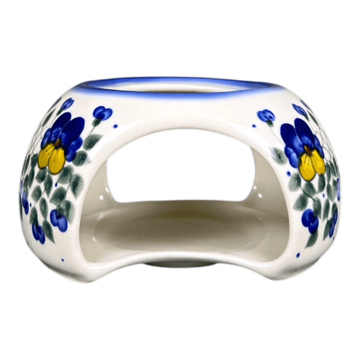 Heater/Warmer, 5.75", WR (WR36B) in "Pansy Wreath" by W.R. Ceramika | WR36B-EZ2
