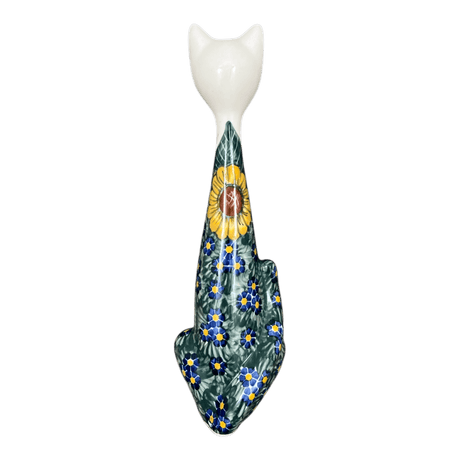 Figurine, Tall Cat, 12.5", WR (WR40A) in "Bed of Blossoms" by W.R. Ceramika | WR40A-KG2
