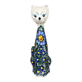Figurine, Tall Cat, 8", WR (WR40B) in "Bed of Blossoms" by W.R. Ceramika | WR40B-KG2
