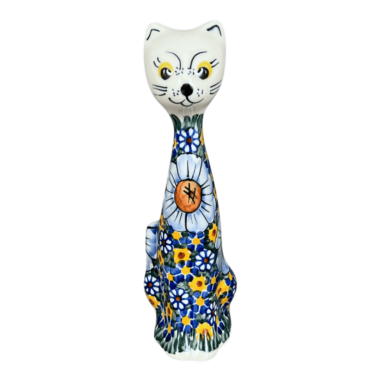 Figurine, Tall Cat, 8", WR (WR40B) in "Chamomile" by W.R. Ceramika | WR40B-RC4