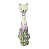 Figurine, Tall Cat, 9.5", WR (WR40C) in "Lavender Fields" by W.R. Ceramika | WR40C-BW4