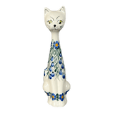 Figurine, Tall Cat, 9.5", WR (WR40C) in "Modern Blue Cascade" by W.R. Ceramika | WR40C-GP1