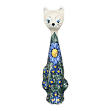 Figurine, Tall Cat, 9.5", WR (WR40C) in "Bed of Blossoms" by W.R. Ceramika | WR40C-KG2