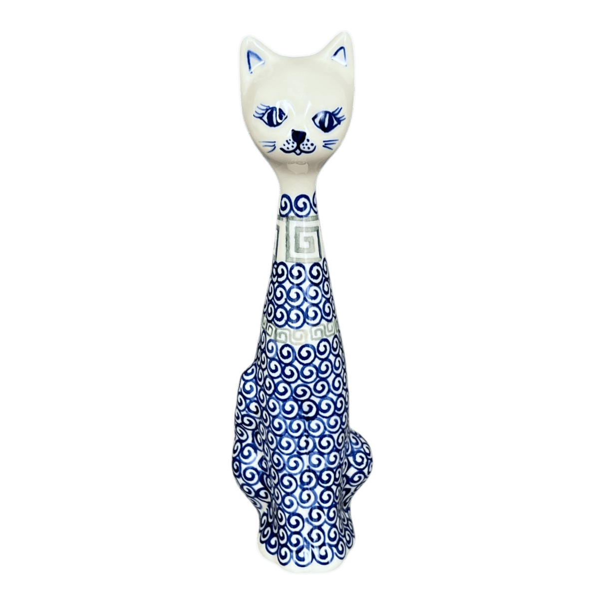 Figurine, Tall Cat, 9.5", WR (WR40C) in "Greek Columns" by W.R. Ceramika | WR40C-NP20