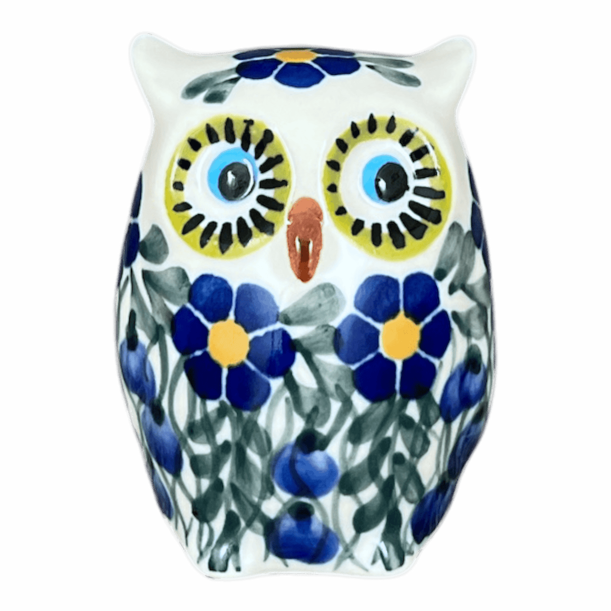 Figurine, Owl, 3" Small, WR (WR40J) in "Modern Blue Cascade" by W.R. Ceramika | WR40J-GP1