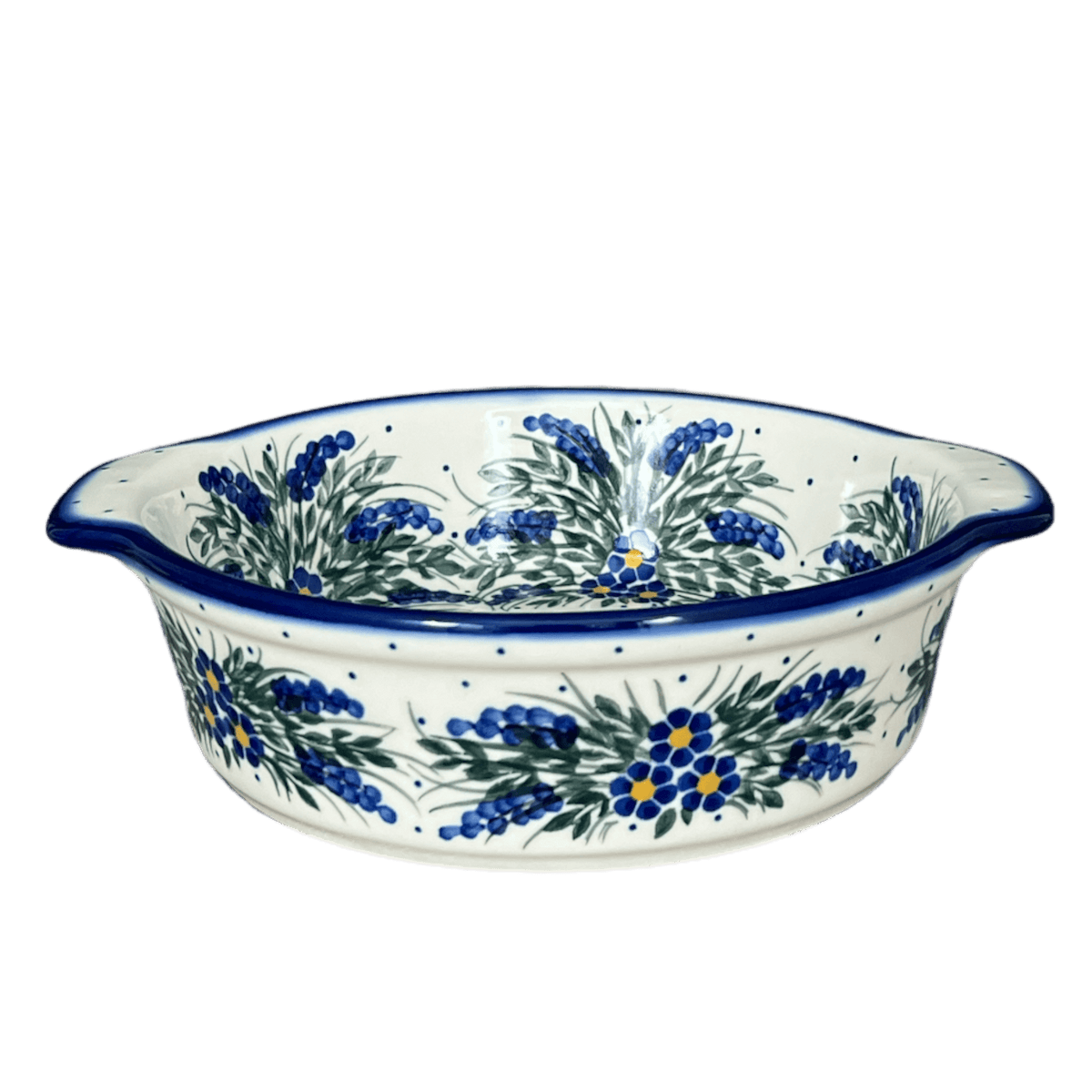 Baker, Round, 8", WR (WR43F) in "Delphinium Spray" by W.R. Ceramika | WR43F-BW3