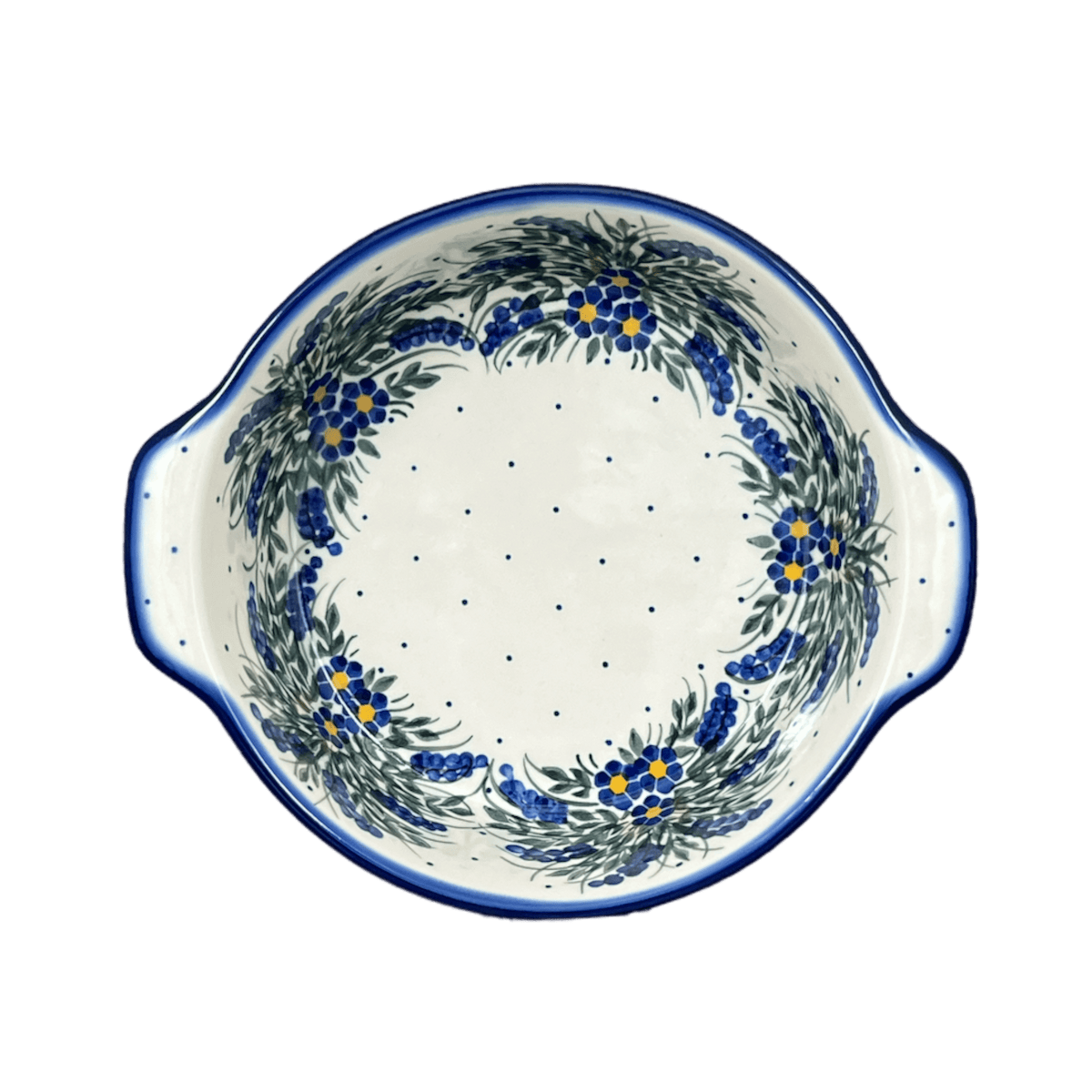 Baker, Round, 8", WR (WR43F) in "Delphinium Spray" by W.R. Ceramika | WR43F-BW3