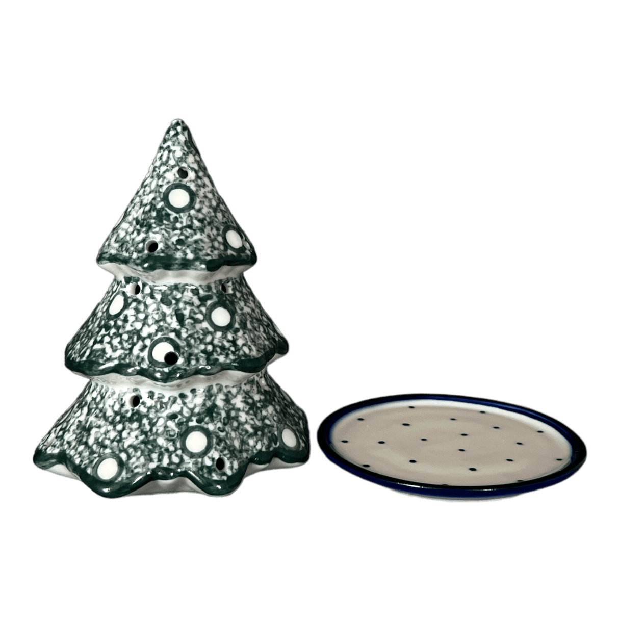 Luminary, Christmas Tree, 5", WR (WR44A) in "Winter Cabin" by W.R. Ceramika | WR44A-AB1