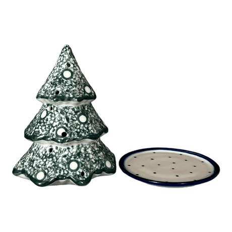 Luminary, Christmas Tree, 5", WR (WR44A) in "Winter Cabin" by W.R. Ceramika | WR44A-AB1