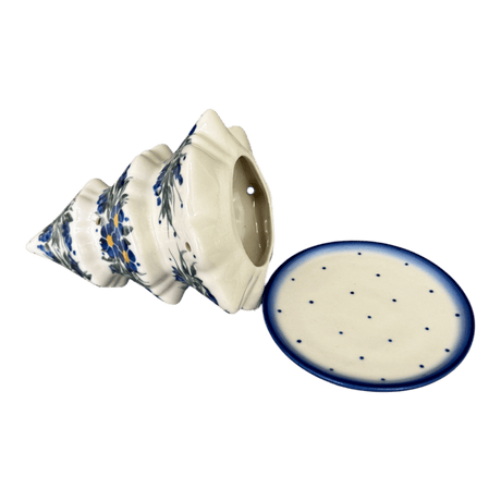 Luminary, Christmas Tree, 5", WR (WR44A) in "Delphinium Spray" by W.R. Ceramika | WR44A-BW3