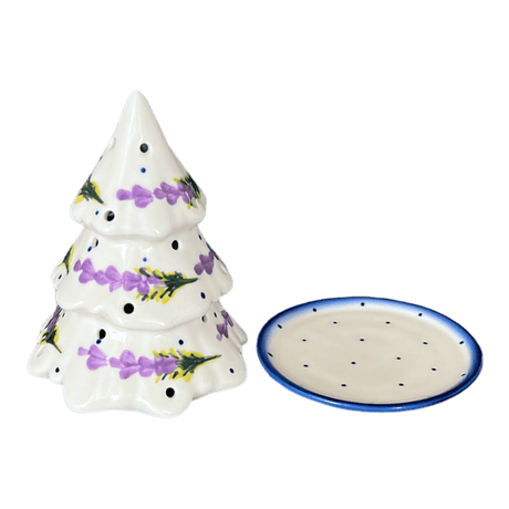 Luminary, Christmas Tree, 5", WR (WR44A) in "Lavender Fields" by W.R. Ceramika | WR44A-BW4