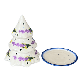 Polish Pottery Small Christmas Tree Luminary (Lavender Fields) | WR44A-BW4 Additional Image at PolishPotteryOutlet.com