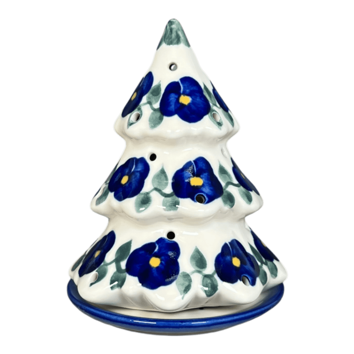 Luminary, Christmas Tree, 5", WR (WR44A) in "Pansy Storm" by W.R. Ceramika | WR44A-EZ3