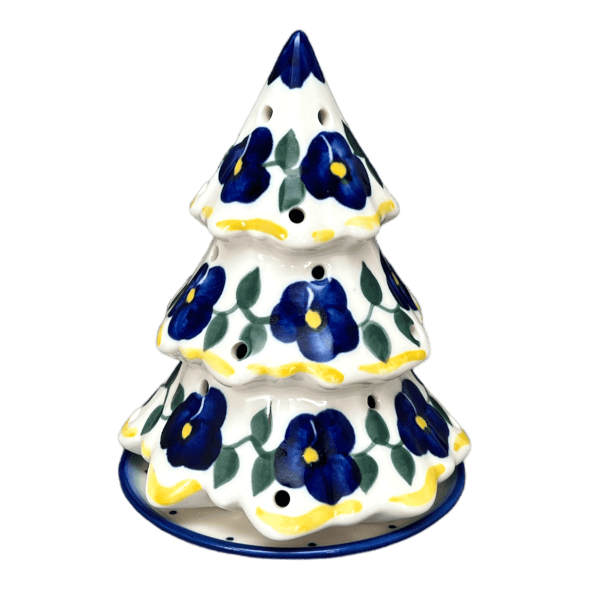 Luminary, Christmas Tree, 5", WR (WR44A) in "Pansy Storm" by W.R. Ceramika | WR44A-EZ3