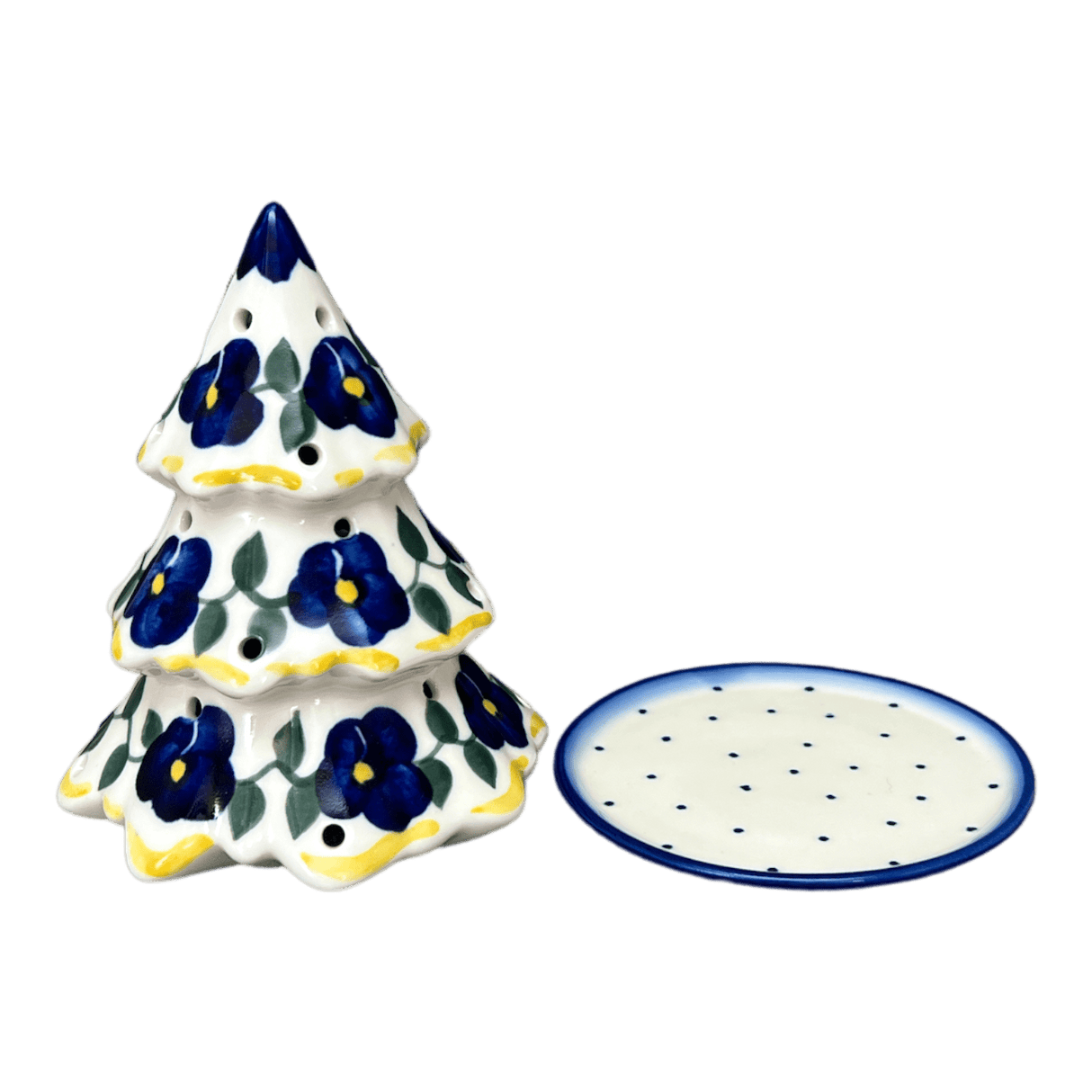 Luminary, Christmas Tree, 5", WR (WR44A) in "Pansy Storm" by W.R. Ceramika | WR44A-EZ3