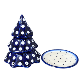 Polish Pottery Small Christmas Tree Luminary (Dot to Dot) | WR44A-SM2 Additional Image at PolishPotteryOutlet.com