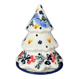 Luminary, Christmas Tree, 5", WR (WR44A) in "Bows in Snow" by W.R. Ceramika | WR44A-WR15