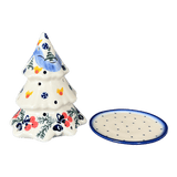 Luminary, Christmas Tree, 5", WR (WR44A) in "Bows in Snow" by W.R. Ceramika | WR44A-WR15