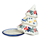 Luminary, Christmas Tree, 5", WR (WR44A) in "Bows in Snow" by W.R. Ceramika | WR44A-WR15
