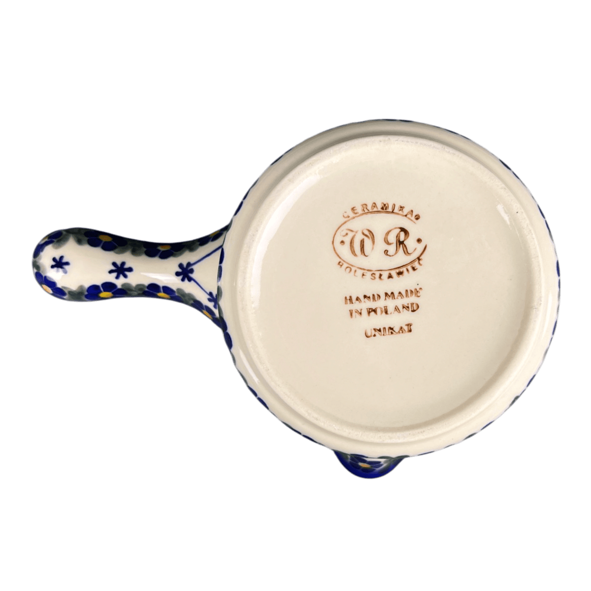 Server, Sauce, 12oz, WR, (WR50B) in "Blue Floral Trellis" by W.R. Ceramika | WR50B-DT3