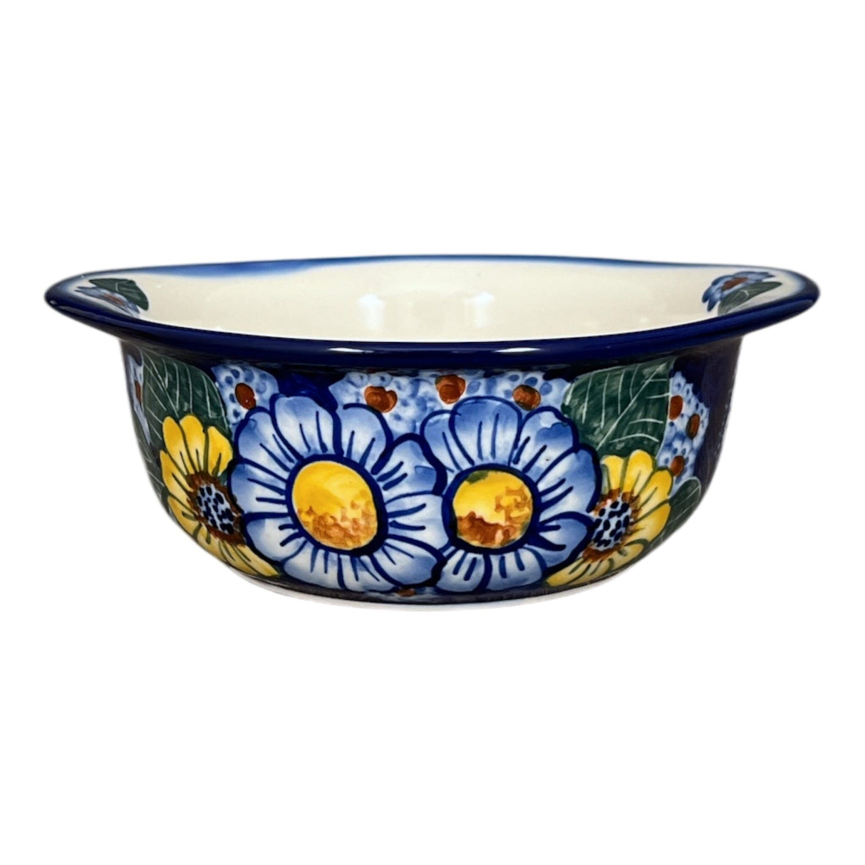 Bowl, Round, Soup, 22 oz, WR (WR51B) in "Cobalt Blossoms" by W.R. Ceramika | WR51B-AB5