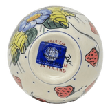 Bowl, Round, Dipping, 3.75", WR (WR51C) in "Strawberries & Blossoms" by W.R. Ceramika | WR51C-WR2