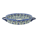 Individual Casserole, Round Dish Handles, 7.75", WR (WR52A) in "Modern Blue Cascade" by W.R. Ceramika | WR52A-GP1