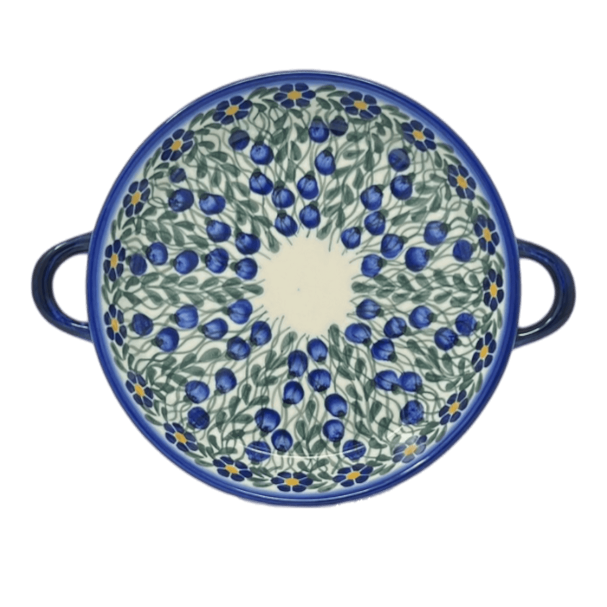 Individual Casserole, Round Dish Handles, 7.75", WR (WR52A) in "Modern Blue Cascade" by W.R. Ceramika | WR52A-GP1