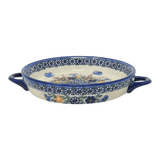 Individual Casserole, Round Dish Handles, 7.75", WR (WR52A) in "Butterfly Delight" by W.R. Ceramika | WR52A-PP2