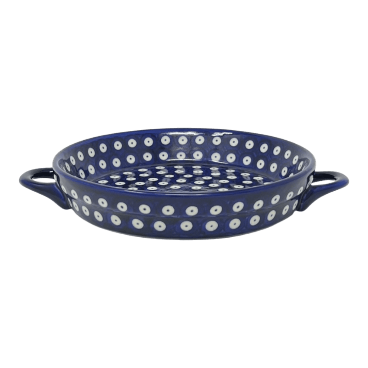 Individual Casserole, Round Dish Handles, 7.75", WR (WR52A) in "Dot to Dot" by W.R. Ceramika | WR52A-SM2