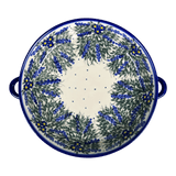 Casserole, Round Dish Handles, 11", WR (WR52C) in "Delphinium Spray" by W.R. Ceramika | WR52C-BW3