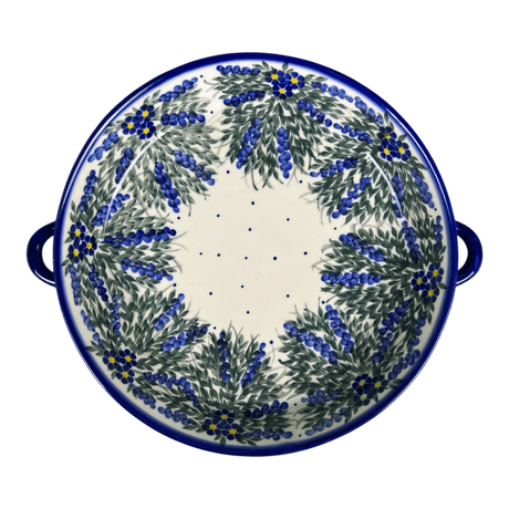 Casserole, Round Dish Handles, 11", WR (WR52C) in "Delphinium Spray" by W.R. Ceramika | WR52C-BW3