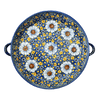 Polish Pottery WR 11" Round Casserole Dish With Handles (Chamomile) | WR52C-RC4 at PolishPotteryOutlet.com