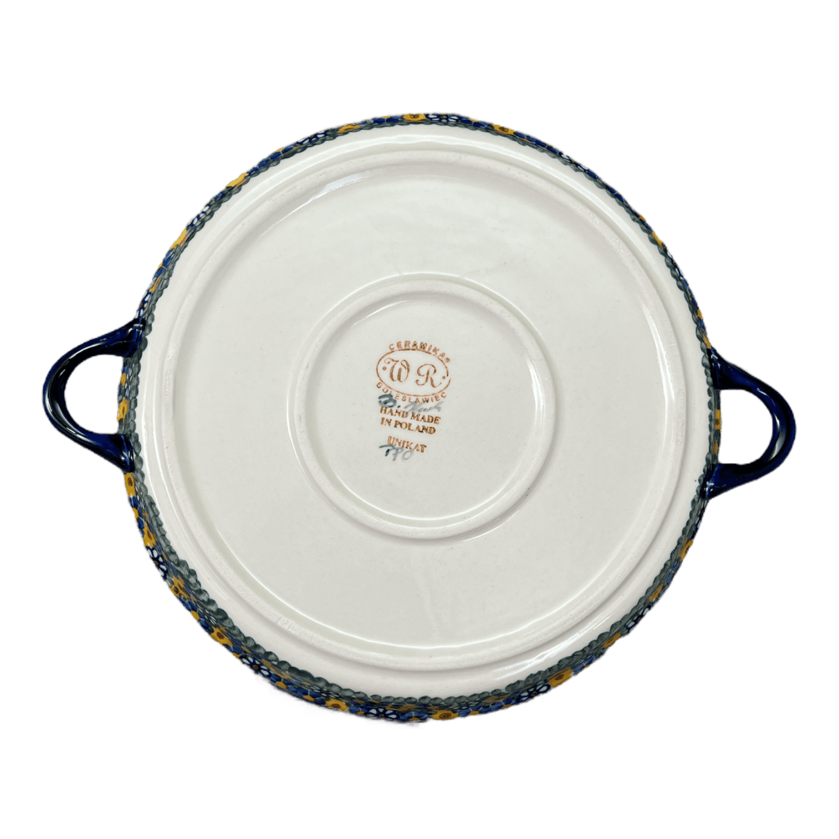 Casserole, Round Dish Handles, 11", WR (WR52C) in "Chamomile" by W.R. Ceramika | WR52C-RC4