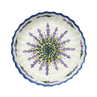 A picture of a Polish Pottery Tart Pan (Lavender Fields) | WR52D-BW4 as shown at PolishPotteryOutlet.com/products/tart-pan-lavender-fields-wr52d-bw4