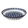 Polish Pottery WR Tart Pan (Peacock in Line) | WR52D-SM1 at PolishPotteryOutlet.com