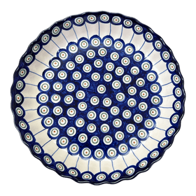 Polish Pottery WR Tart Pan (Peacock in Line) | WR52D-SM1 Additional Image at PolishPotteryOutlet.com