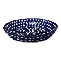 A picture of a Polish Pottery WR Tart Pan (Dot to Dot) | WR52D-SM2 as shown at PolishPotteryOutlet.com/products/tart-pan-dot-to-dot-wr52d-sm2