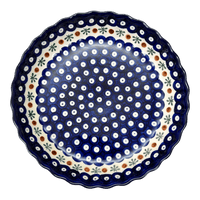 A picture of a Polish Pottery WR Tart Pan (Mosquito) | WR52D-SM3 as shown at PolishPotteryOutlet.com/products/tart-pan-mosquito-wr52d-sm3