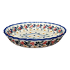 Polish Pottery Tart Pan (Bows in Snow) | WR52D-WR15 at PolishPotteryOutlet.com