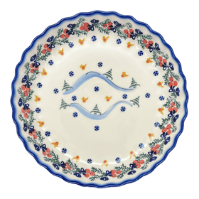 Polish Pottery WR Tart Pan (Bows in Snow) | WR52D-WR15 Additional Image at PolishPotteryOutlet.com