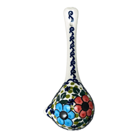 A picture of a Polish Pottery WR Gravy Ladle (Bold Rainbow) | WR55C-WR55 as shown at PolishPotteryOutlet.com/products/gravy-ladle-bold-rainbow-wr55c-wr55