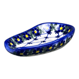 Spoon Rest, 3.5" x 5", WR (WR55D) in "Blue Floral Trellis" by W.R. Ceramika | WR55D-DT3