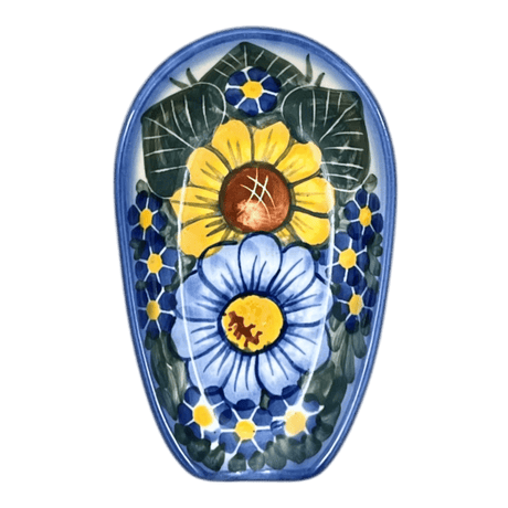 Spoon Rest, 3.5" x 5", WR (WR55D) in "Bed of Blossoms" by W.R. Ceramika | WR55D-KG2