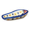 Polish Pottery WR 3.5" x 5" Spoon Rest (Bows in Snow) | WR55D-WR15 at PolishPotteryOutlet.com