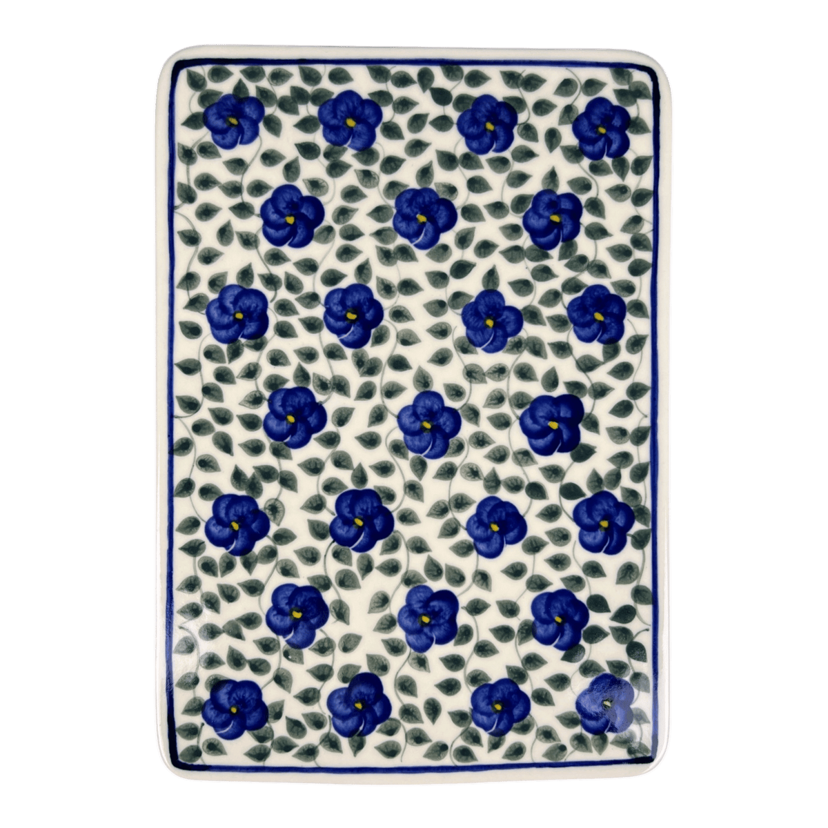 Cutting Board, Rectangular, 8" x 12", WR (WR58B) in "Pansy Storm" by W.R. Ceramika | WR58B-EZ3