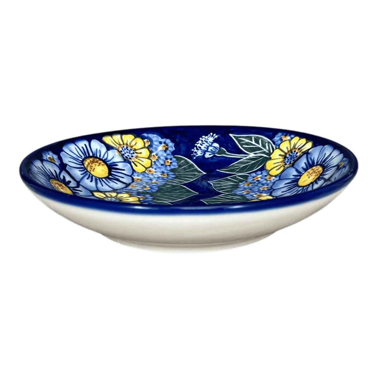 Bowl, Round, Pasta Bowl, WR (WR5E) in "Cobalt Blossoms" by W.R. Ceramika | WR5E-AB5