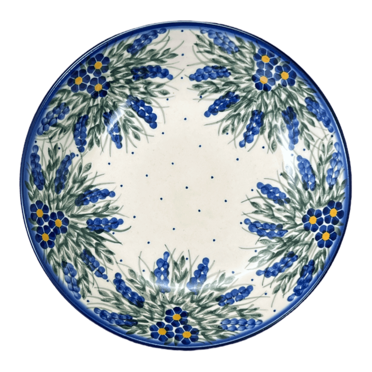 Bowl, Round, Pasta Bowl, WR (WR5E) in "Delphinium Spray" by W.R. Ceramika | WR5E-BW3
