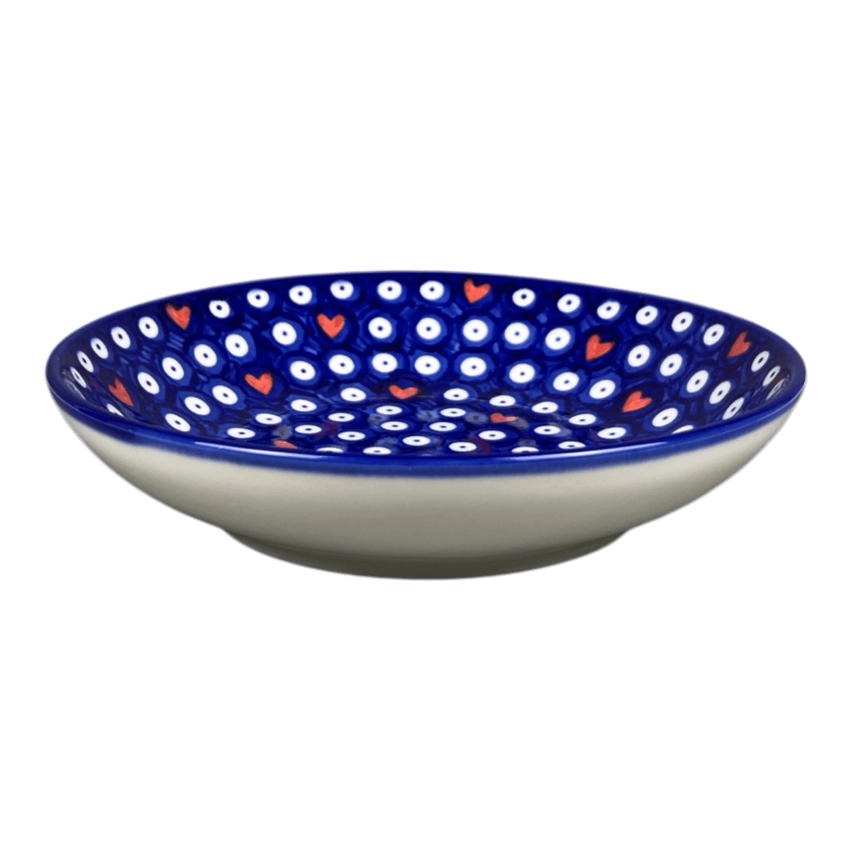 Bowl, Round, Pasta Bowl, WR (WR5E) in "Hearts & Dots" by W.R. Ceramika | WR5E-SMA2