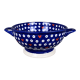 Bowl, Round, Colander/Berry, 7.75", WR (WR62A) in "Hearts & Dots" by W.R. Ceramika | WR62A-SMA2
